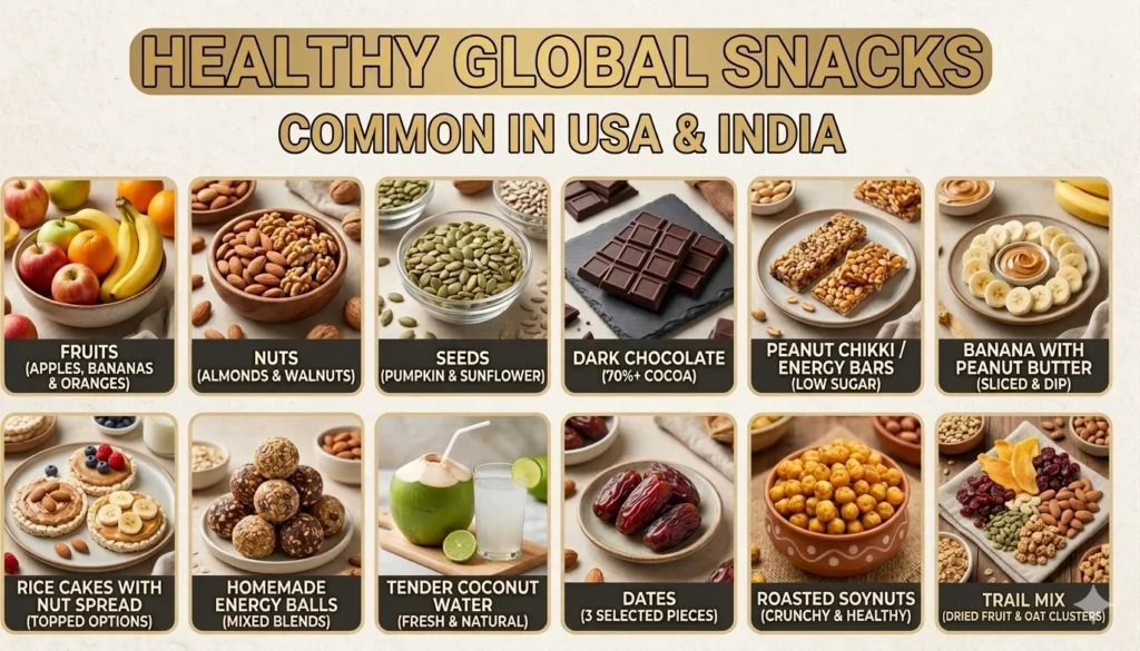 Healthy Snacks Common in Both the USA & India