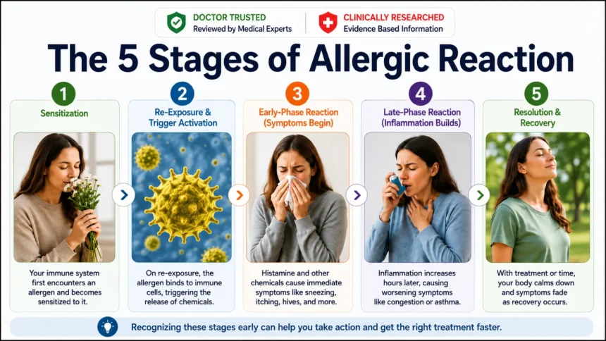 5 stages of allergic reaction