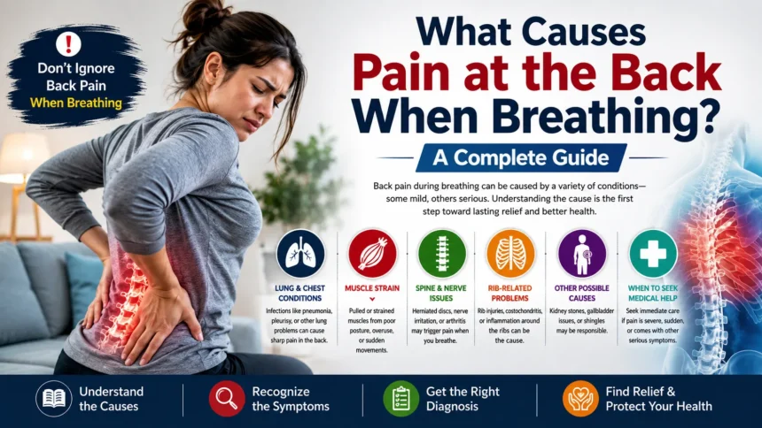 pain at the back when breathing