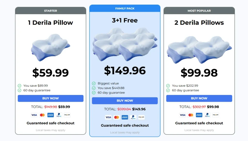 Derila Ergo Pillow Price