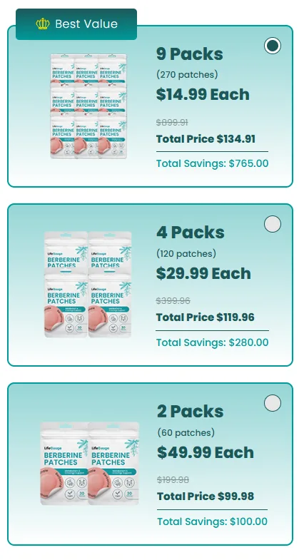 LG Berberine Patches Price and Packages