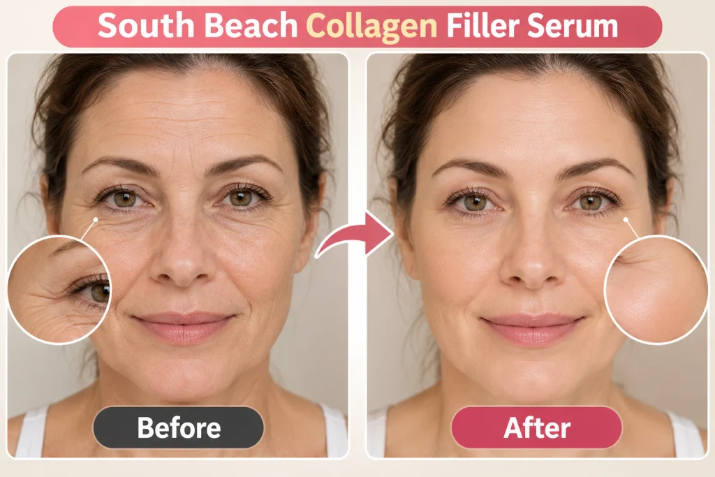 South Beach Collagen Filler Serum before and after